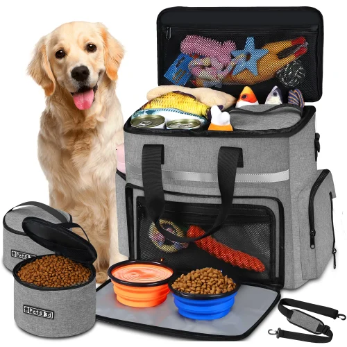 Multi-Function Pockets Pet Food Container Backpack
