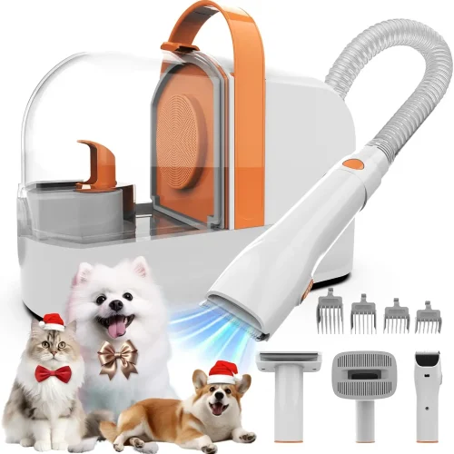 Pet Grooming Vacuum Kit with Clippers