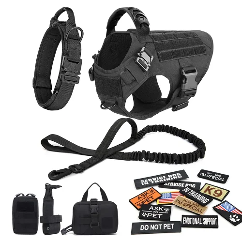 Military Dog Harness Collar Leash Tactical  Accessories