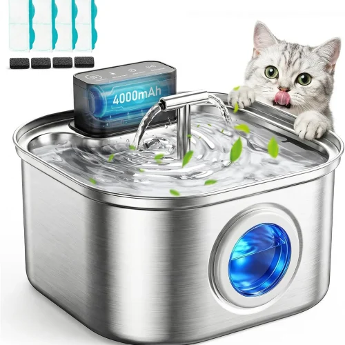 Stainless Steel Cordless Cat Water Fountain