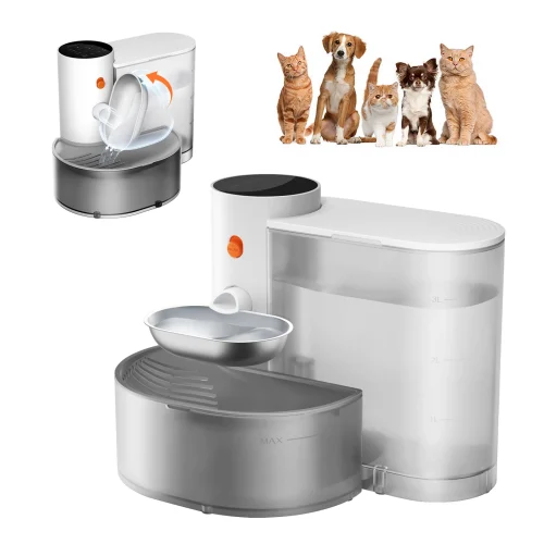 BOOTEELY Stainless Steel Water Pet Bowl Water Dispenser