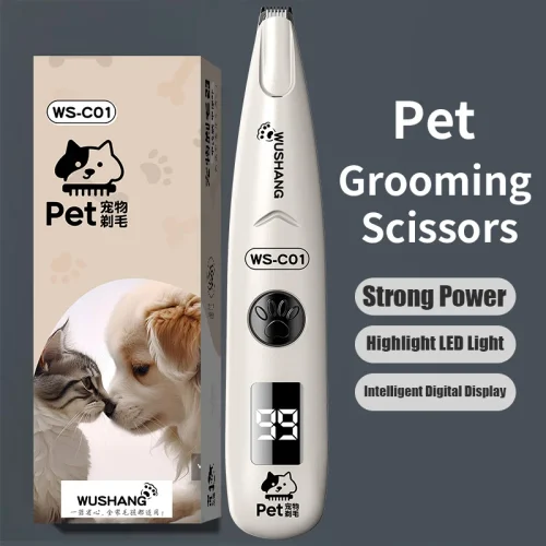 Pet Electric Groomer Trimmer with LED Light